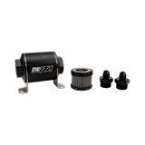 DeatschWerks Stainless Steel 6AN 10 Micron Universal Inline Fuel Filter Housing Kit (70mm) - 8-03-070-010K-6