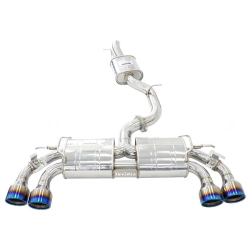 Invidia 2022+ Volkswagen Golf R MK8 76mm R400 Valved Cat Back Exhaust Rolled TI Tips - HS22GFR8GV4RT Photo - Primary