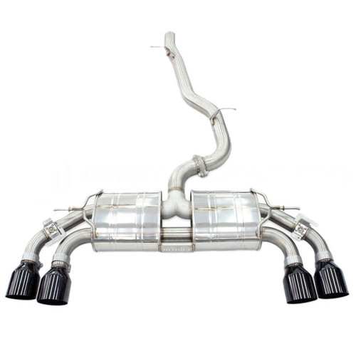 Invidia 2022+ Volkswagen Golf R MK8 76mm R400 Valved Cat Back Exhaust Straight Cut Black Tips - HS22GFR8GV4SB Photo - Primary