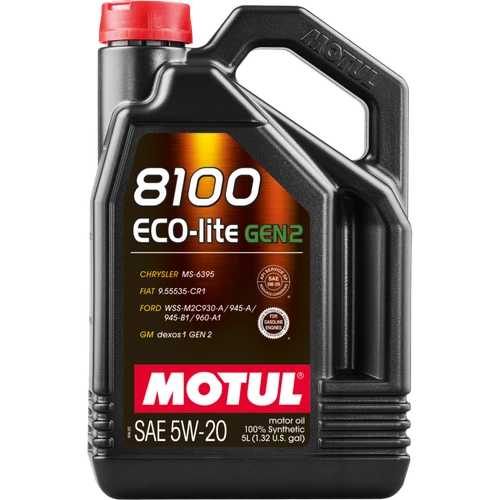 Motul 5L 8100 Eco-Lite Gen3 5W20 Full Synthetic Engine Oil - 111360 Photo - Primary