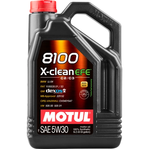 Motul 5L Synthetic Engine Oil 8100 X-Clean 5W30 - 111378 Photo - Primary