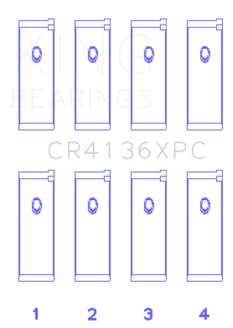 King Nissan SR20DE/DET RWD (2.0L) (Size STDX) Connecting Rod Bearing Set - Polymer Coated - CR4136XPCSTDX Photo - Primary