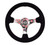 NRG Reinforced Steering Wheel (350mm) 3in Deep Pink Sakura Floral Solid Spoke - Black Suede/Stitch - RST-036SAK-S Photo - Primary