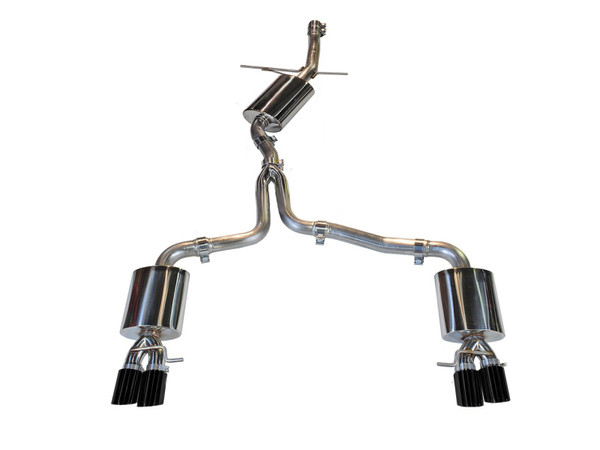 AWE Tuning Audi B8 A4 Touring Edition Exhaust - Quad Tip Diamond Black Tips - Does not fit Cabriolet - 3015-43020 Photo - Primary