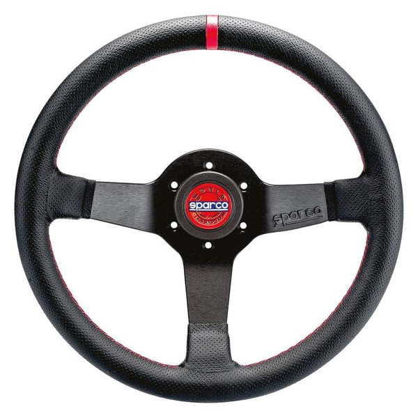 Sparco Steering Wheel R330 Champion Black Leather / Red Stitching - 015R330CHAMPION Photo - Primary