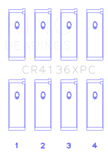 King Nissan SR20DE/DET RWD (2.0L) (Size STDX) Connecting Rod Bearing Set - Polymer Coated - CR4136XPCSTDX Photo - Primary