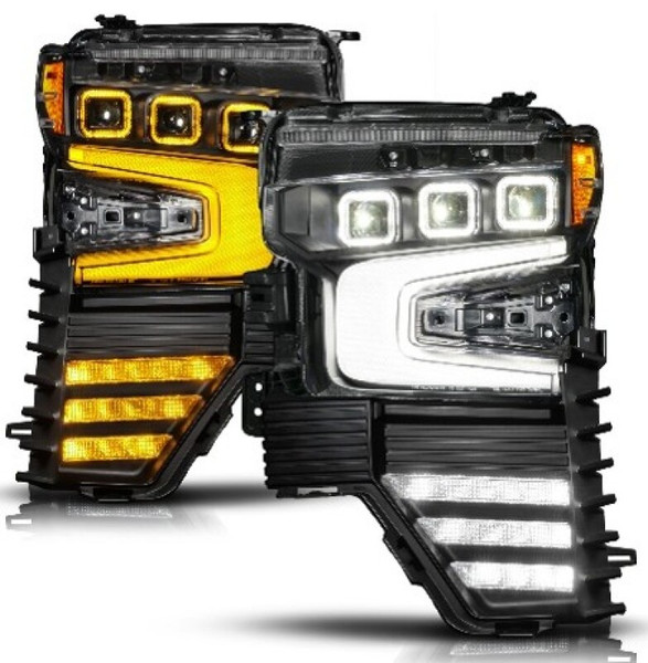 ANZO 22-26 Chevy Silverado 1500 Z-Series LED Projector Headlight - Black Full- Driver Side - 111638X-L User 1